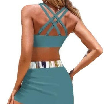 Split Retro Slit Skirt Rope Coiling Bikini - In Style Chics Boutique LLC