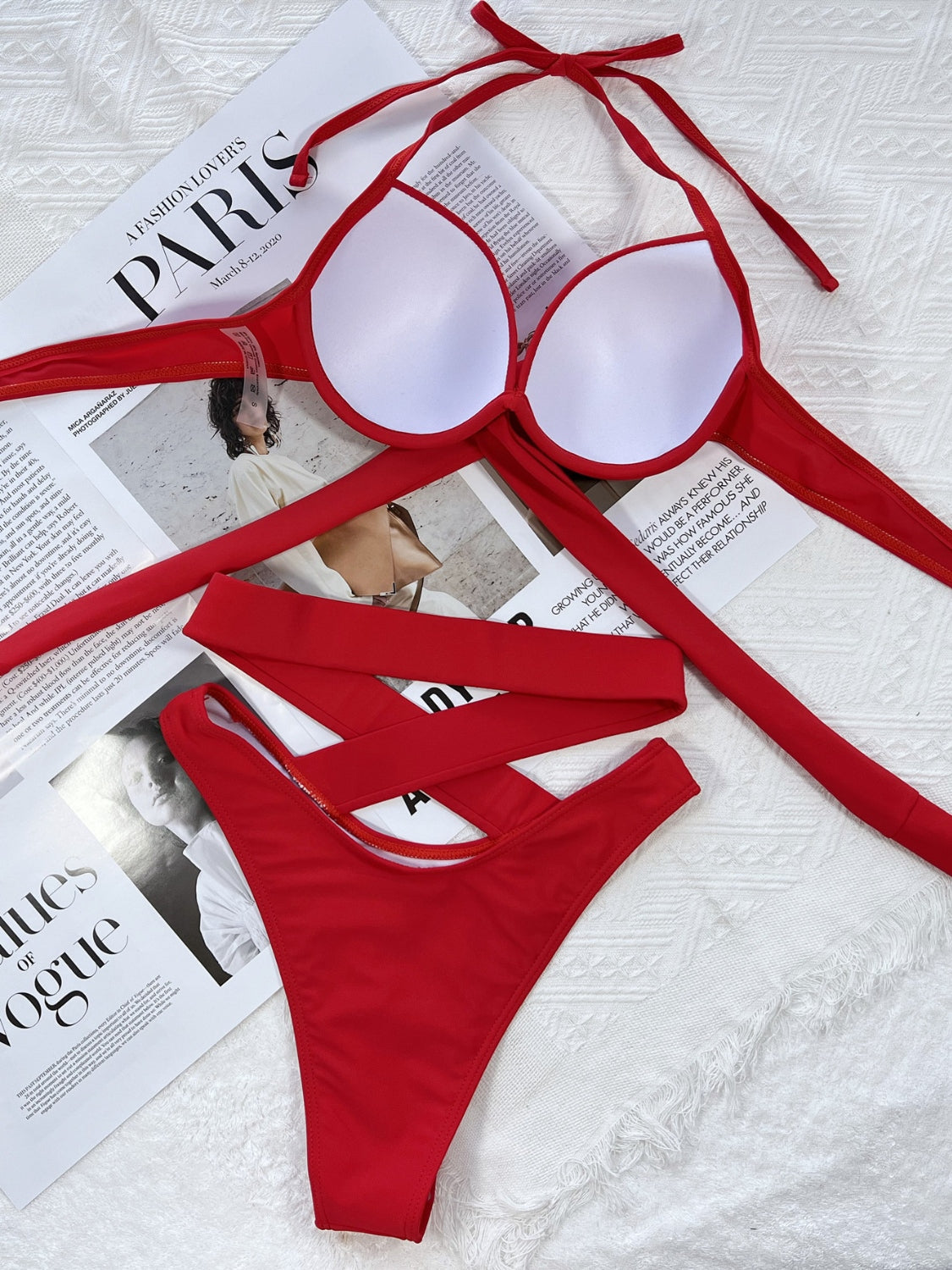 Crisscross Halter Neck Bikini Set - In Style Chics Boutique LLC