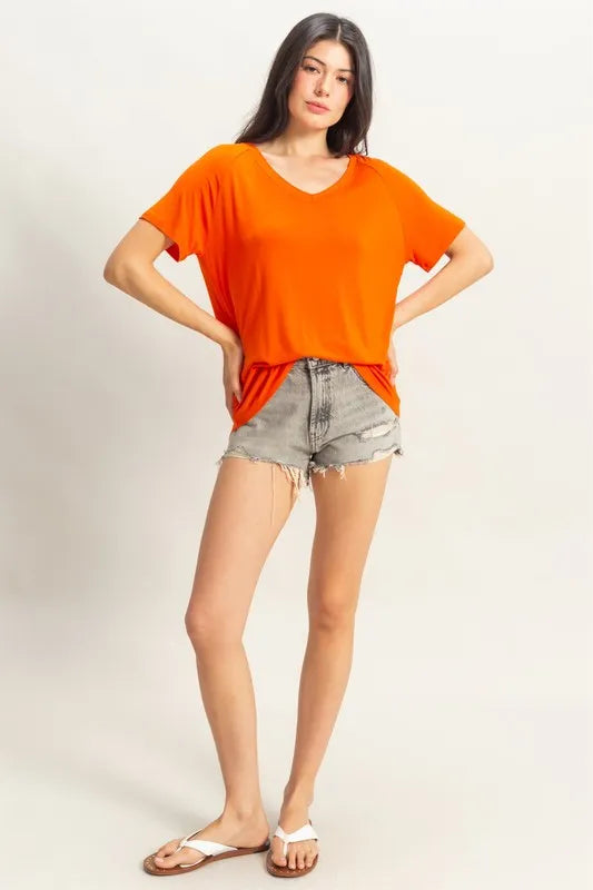 Oversized V-Neck Relaxed Tee for women