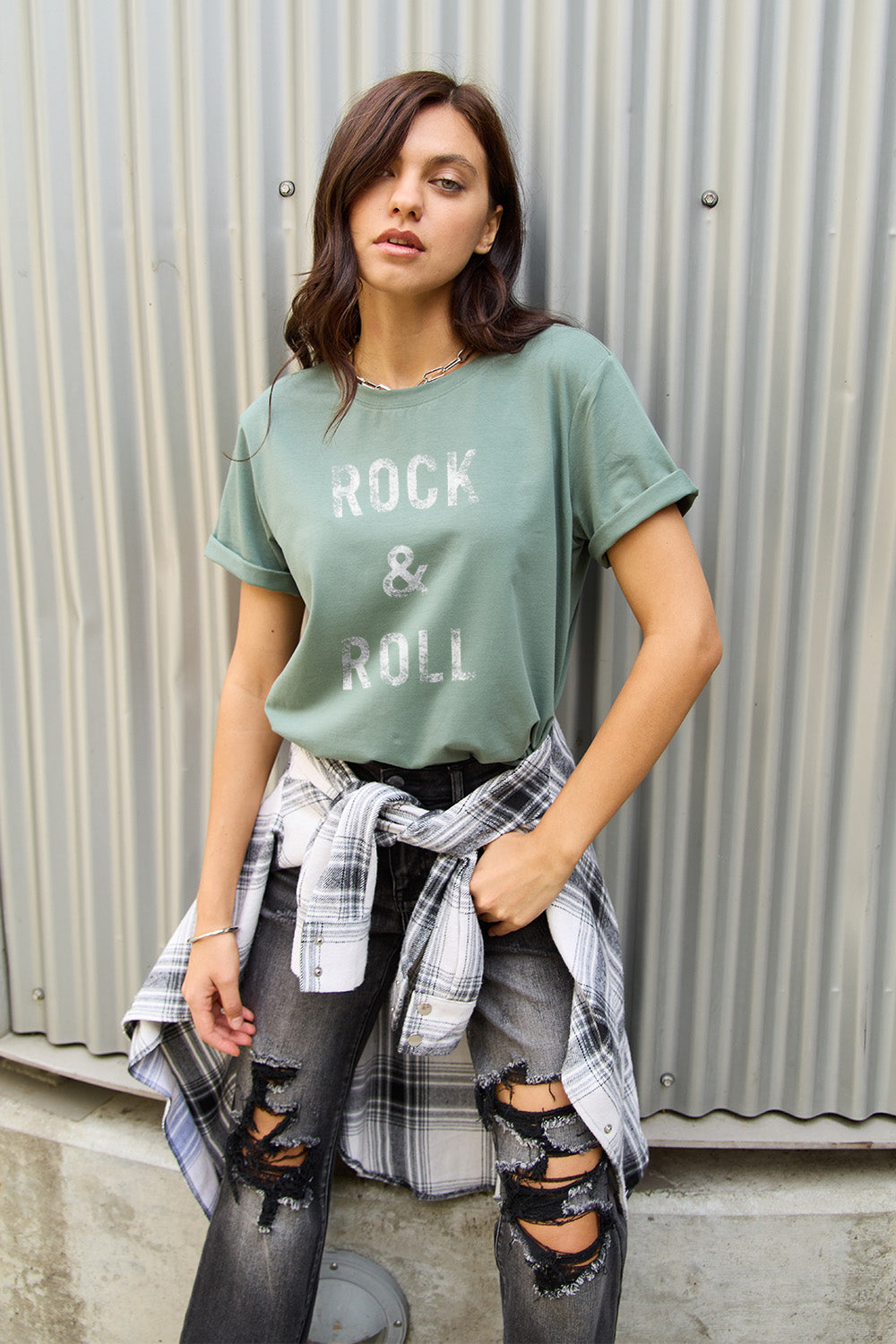 Simply Love Full Size ROCK & ROLL Short Sleeve T-Shirt - In Style Chics Boutique LLC