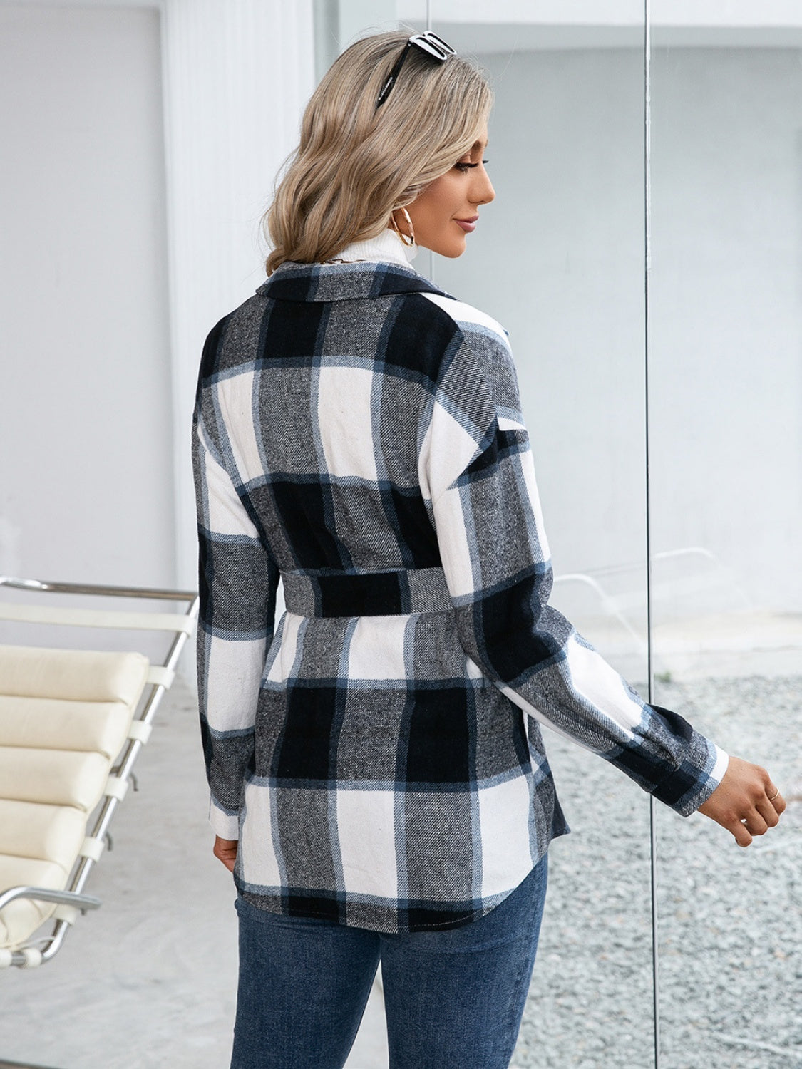Plaid Button Up Long Sleeve Shacket - In Style Chics Boutique LLC