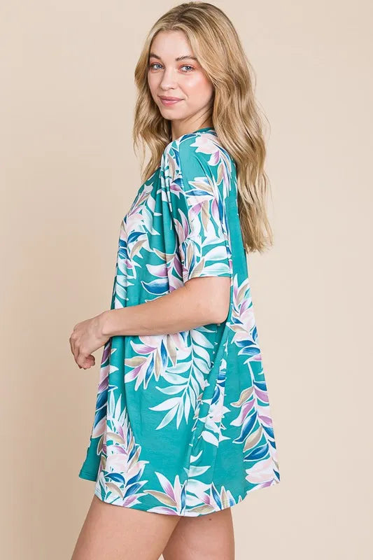 Loose Fit Vintage Floral Tunic Top - In Style Chics Boutique Fashion for Women