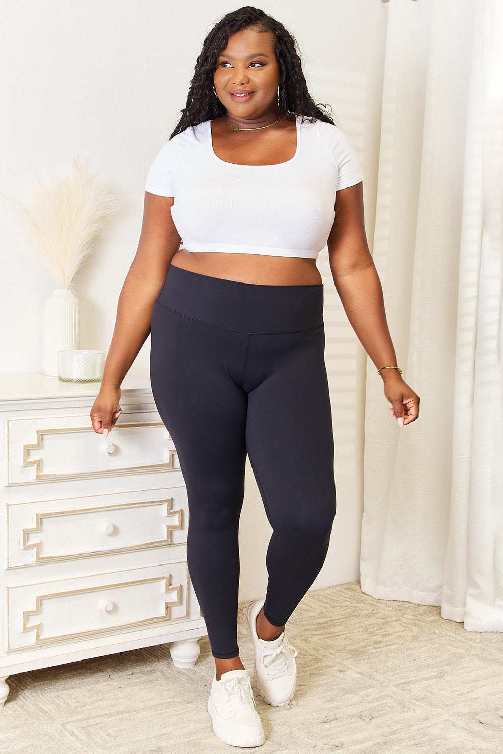Wide Waistband Sports Leggings - In Style Chics Boutique