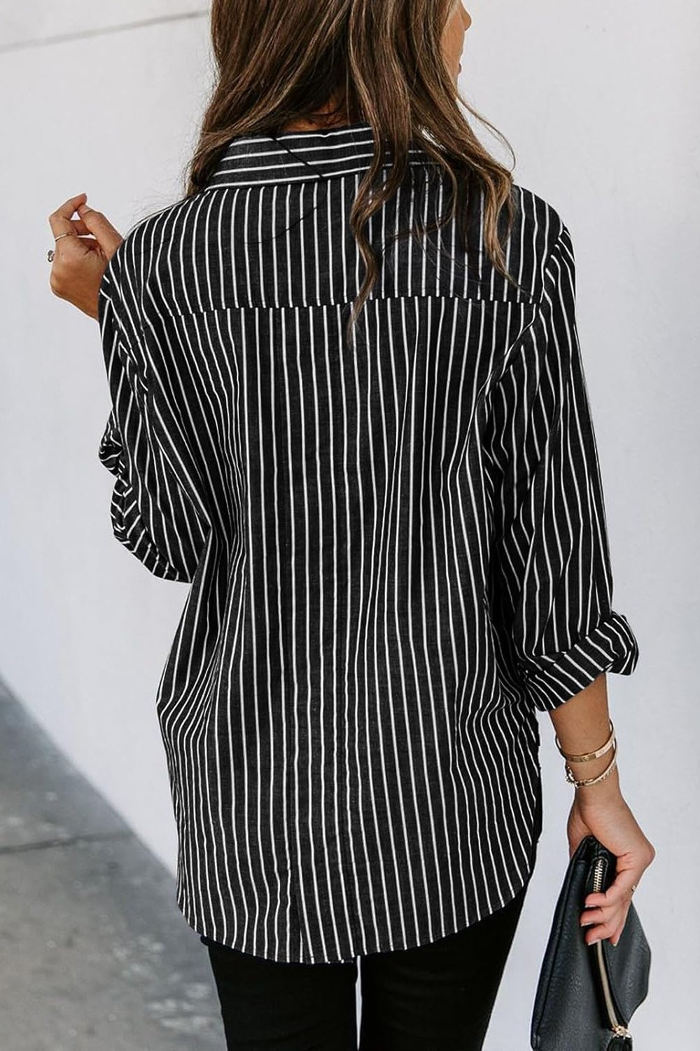 Striped Button Up Long Sleeve Shirt More Colors! - In Style Chics Boutique LLC