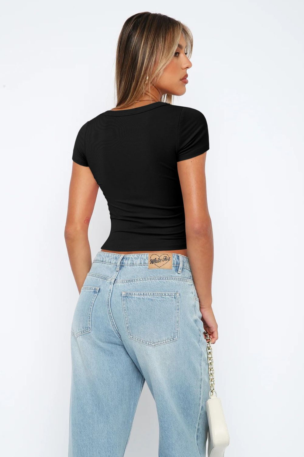 Square Neck Short Sleeve Tee - In Style Chics Boutique LLC