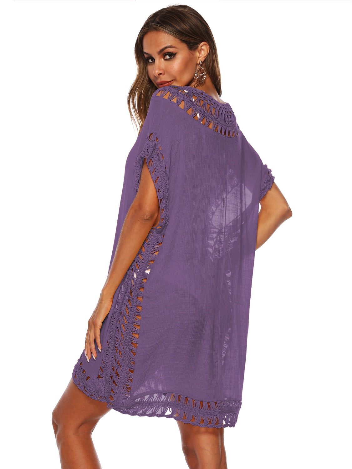 Cutout V-Neck Short Sleeve Cover-Up - More Colors! - In Style Chics Boutique LLC