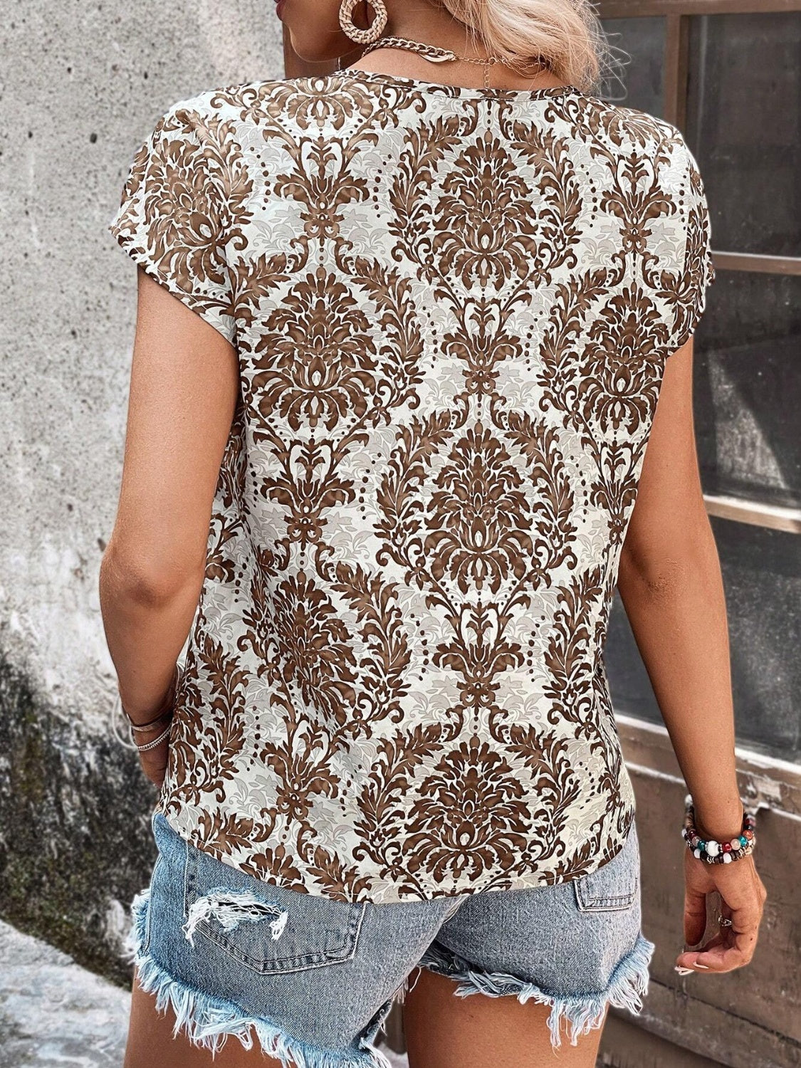 Printed Short Sleeve Blouse - More Colors! - In Style Chics Boutique LLC