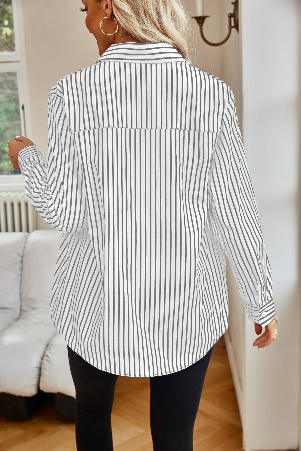 Striped Button Up Long Sleeve Shirt More Colors! - In Style Chics Boutique LLC