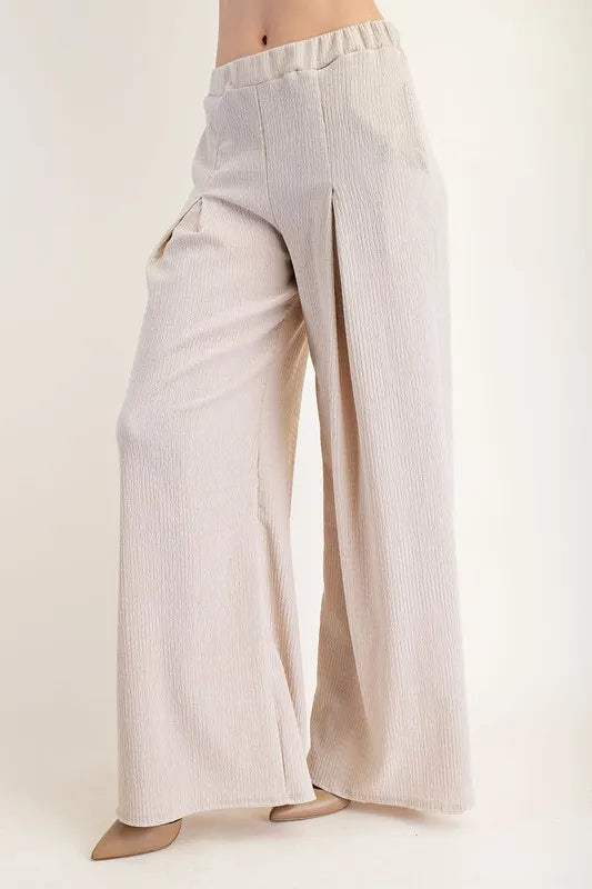 Textured Wide-Leg Women's Pants with Pockets - In Style Chics Boutique