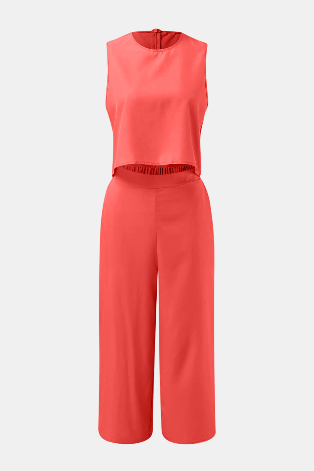 Round Neck Top and Wide Leg Pants Set - In Style Chics Boutique LLC