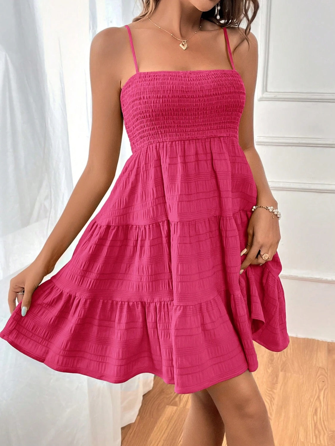 Smocked Tiered Sleeveless Mini Dress - More Colors! - In Style Chics Boutique LLC