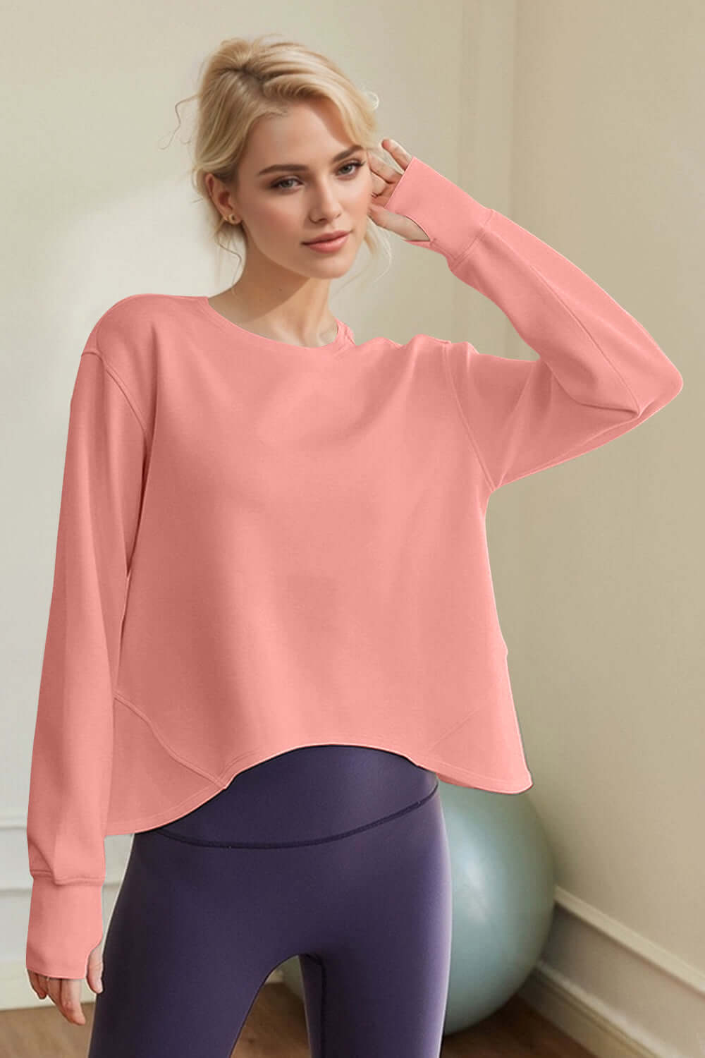 Basic Bae Air Scuba Round Neck Long Sleeve Sweatshirt - In Style Chics Boutique LLC