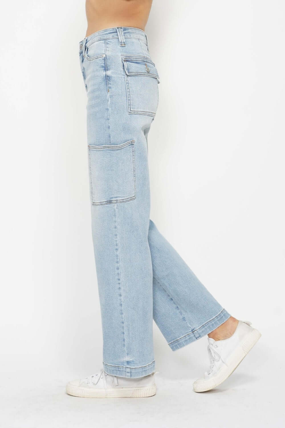 Judy Blue High Waist Straight Cargo Jeans for Women - In Style Chics Boutique LLC