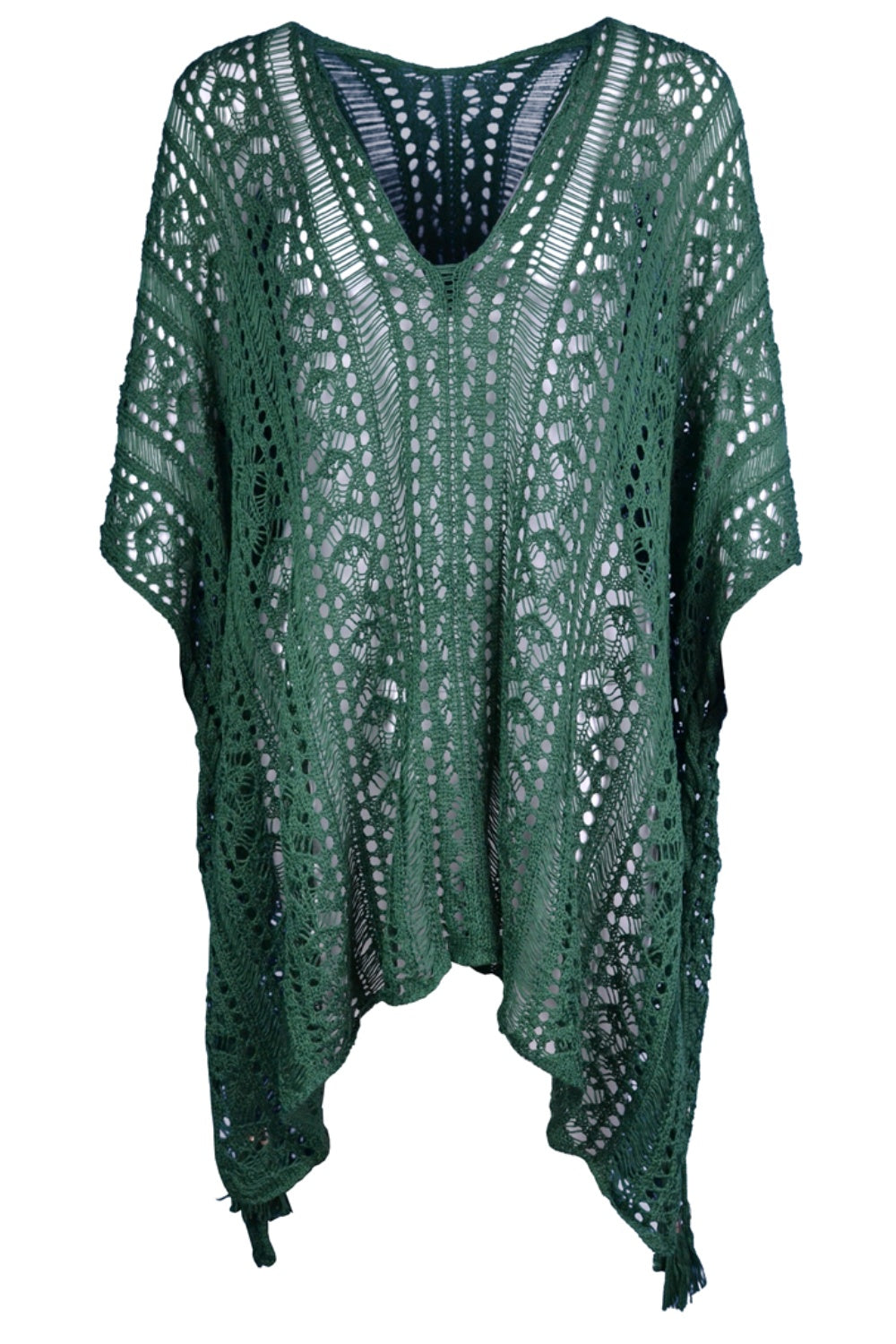 Cutout V-Neck Cover-Up with Tassel - More Colors! - In Style Chics Boutique LLC