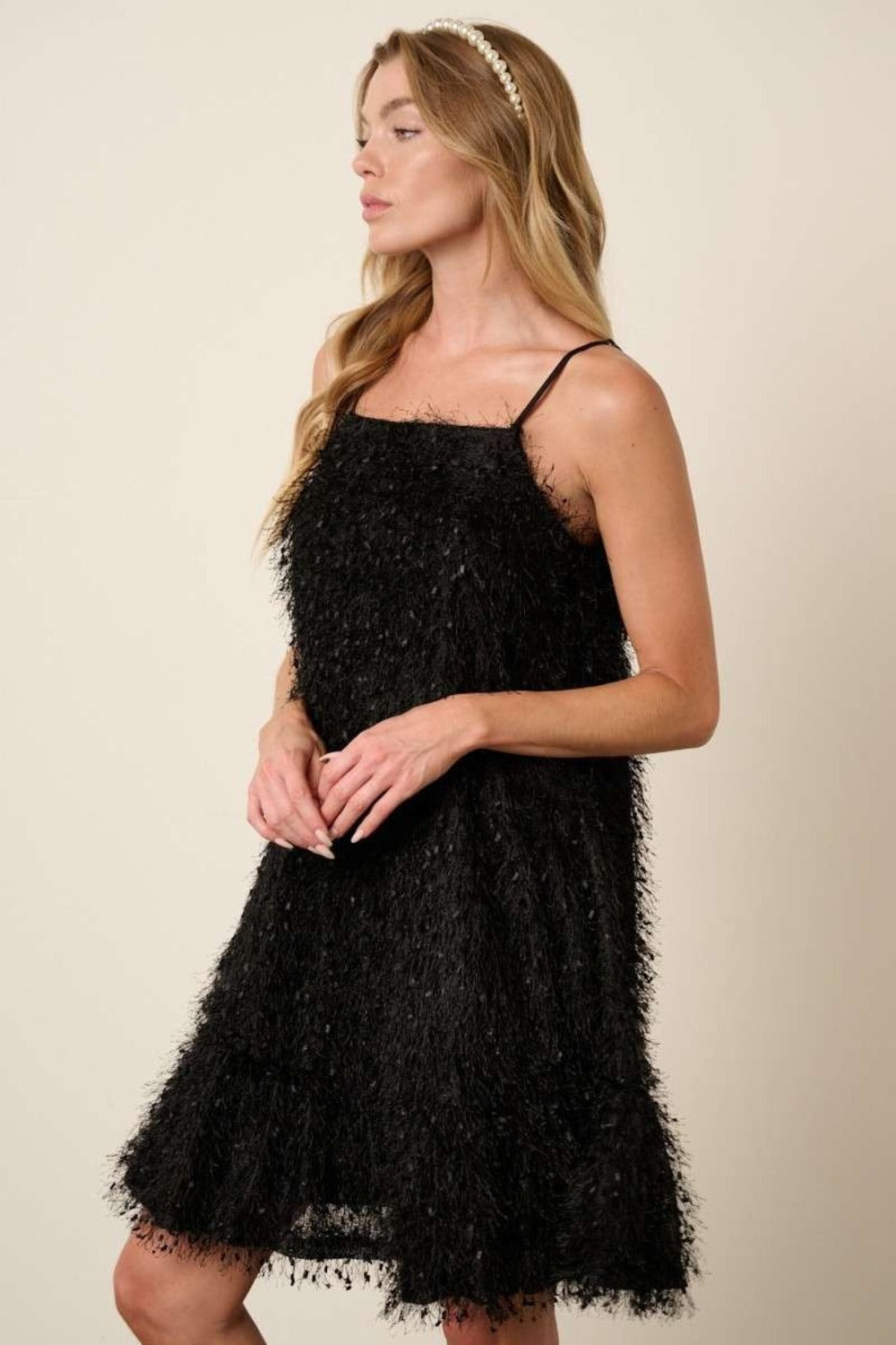 Mittoshop Feather Ruffle Hem Mini Cami Dress - In Style Chics Boutique LLC