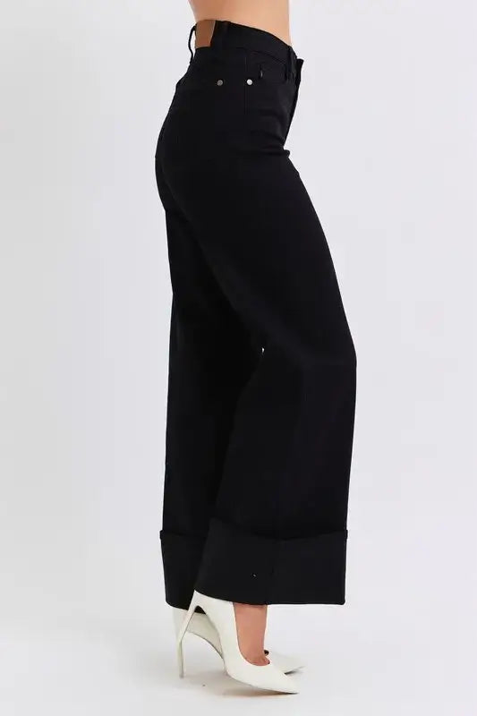 Judy Blue High Waist Reto Wide Leg W/ Cuff