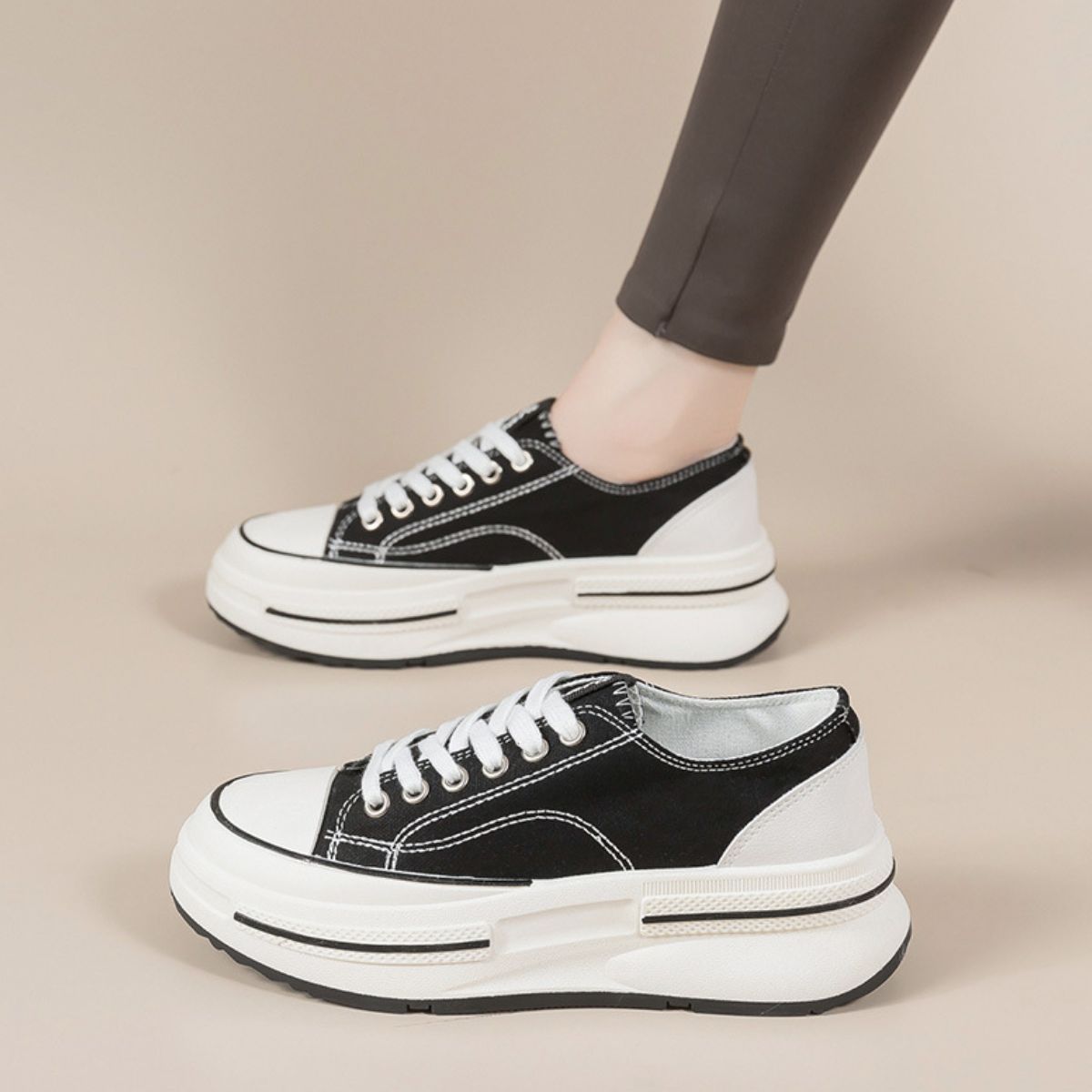Tied Round Toe Platform Sneakers - In Style Chics Boutique LLC