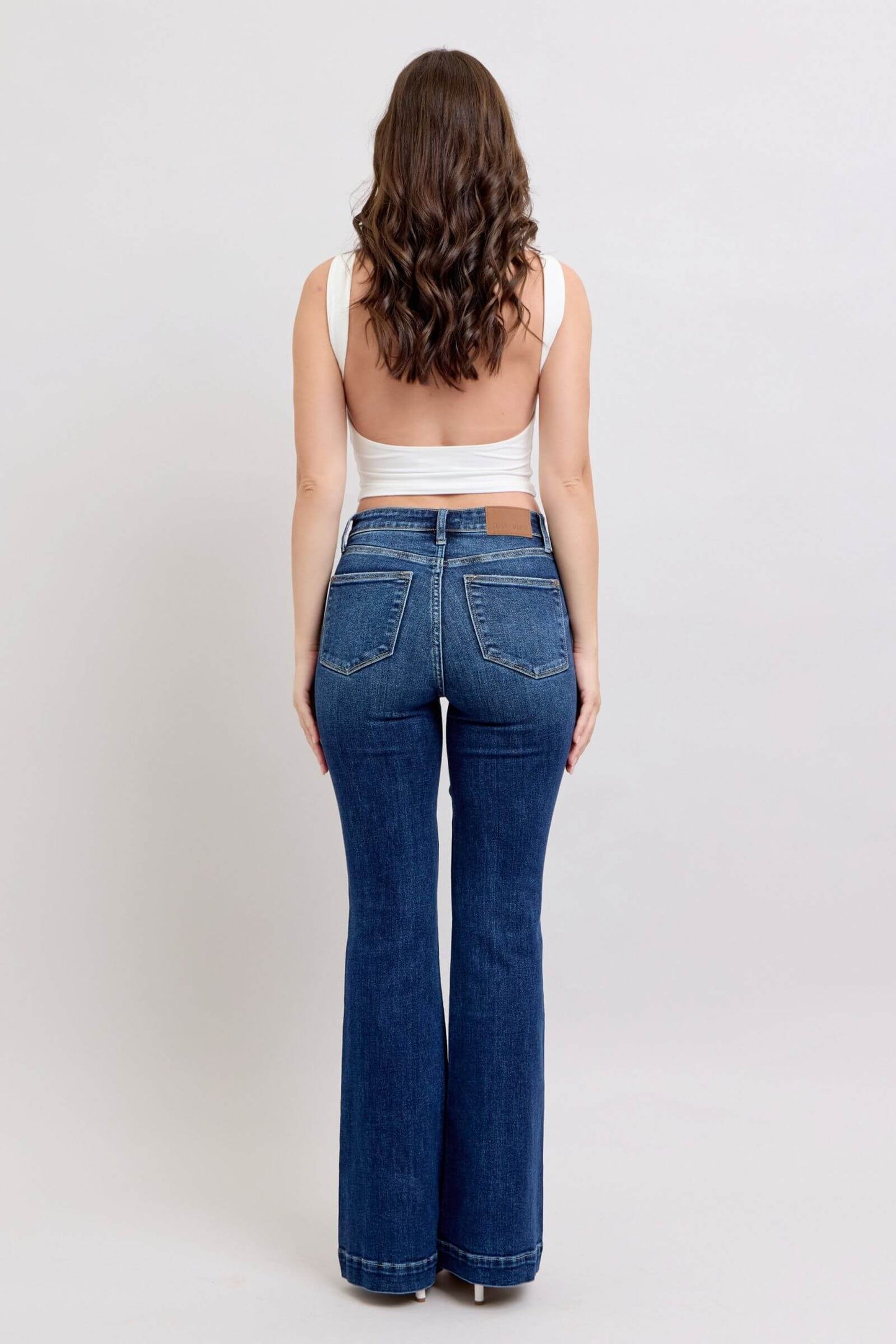 Judy Blue Full Size Run High Rise Flare Jeans with Pockets - Quality Jeans - In Style Chics Boutique Online Clothing Women's Juniors Plus Size Apparel
