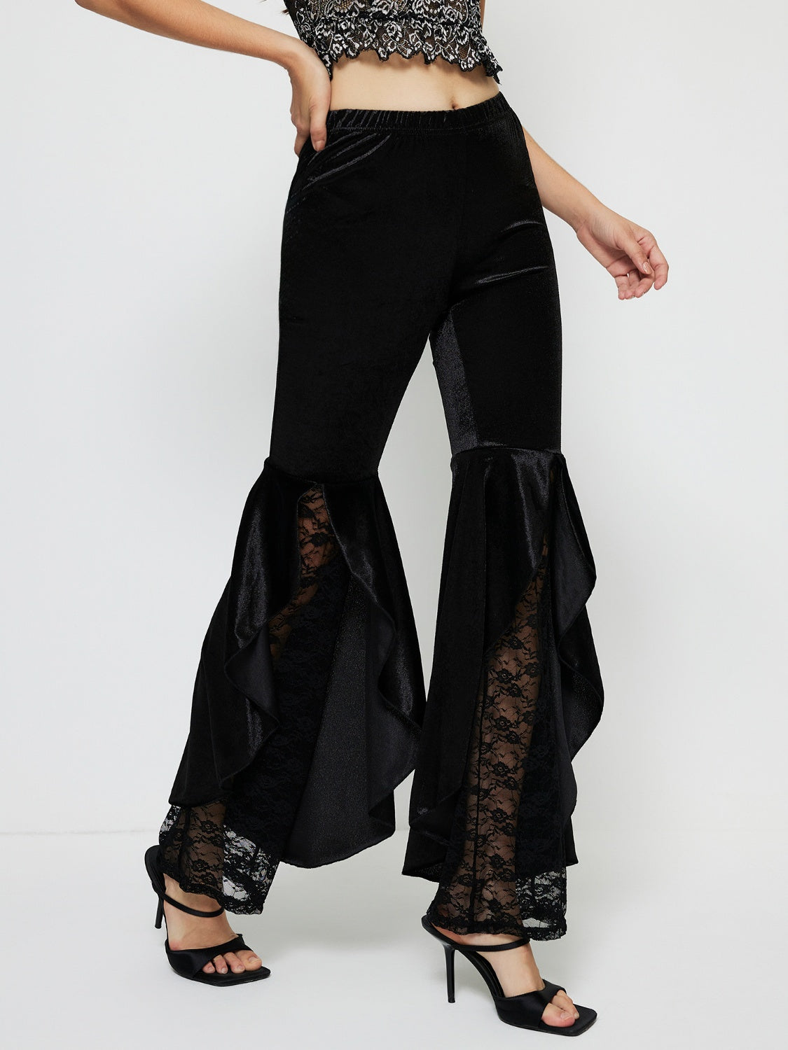 High Waist Lace Flare Pants - In Style Chics Boutique LLC