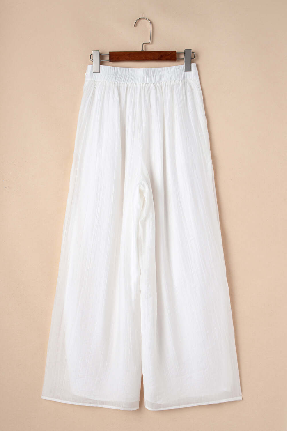 Women's Juniors White Casual Tie Waist Pleated Wide Leg Pants - Cute Clothes for Spring - In Style Chics Boutique Online Apparel