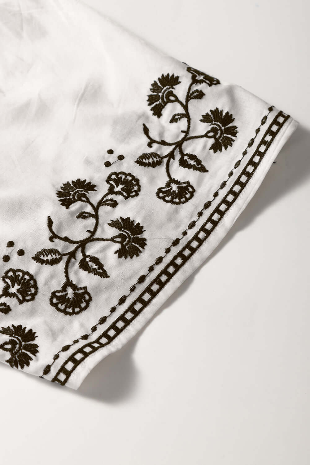 White Floral Embroidered Short Sleeve V Neck Blouse - Cute Clothes Online - In Style Chics Boutique Women's Juniors Apparel