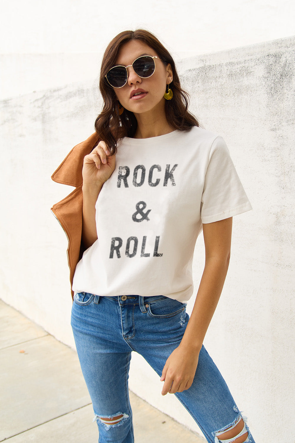 Simply Love Full Size ROCK & ROLL Short Sleeve T-Shirt - In Style Chics Boutique LLC