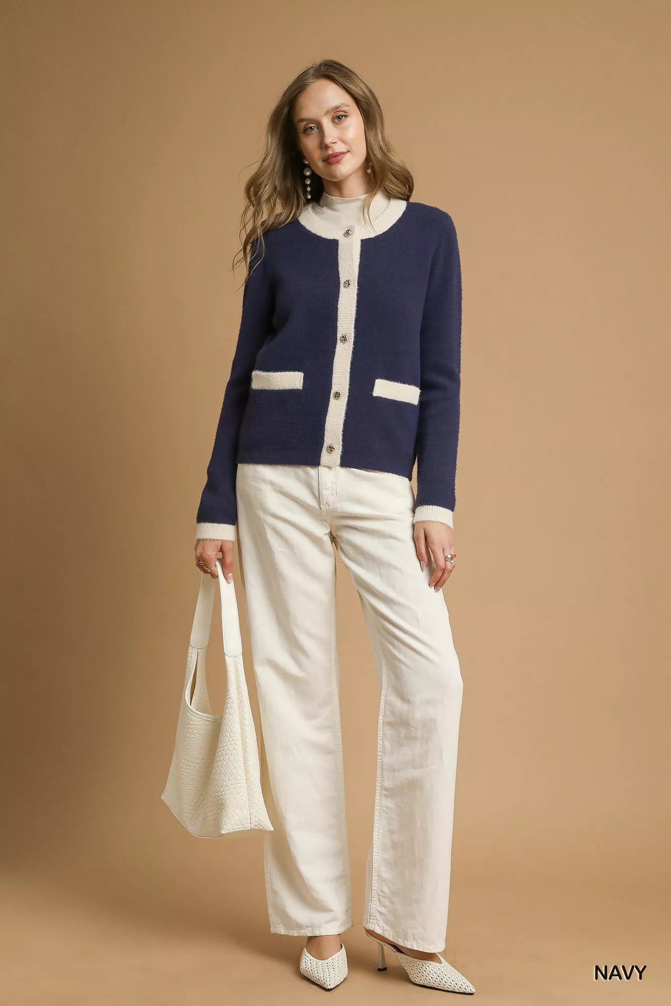 Shop the professional look Two-Tone Button Front Cardigan 💙 at In Style Chics Boutique