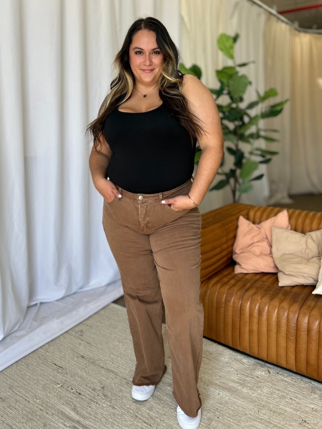 RFM Full Size High Rise Garment Dye Wide Leg Jeans - In Style Chics Boutique LLC