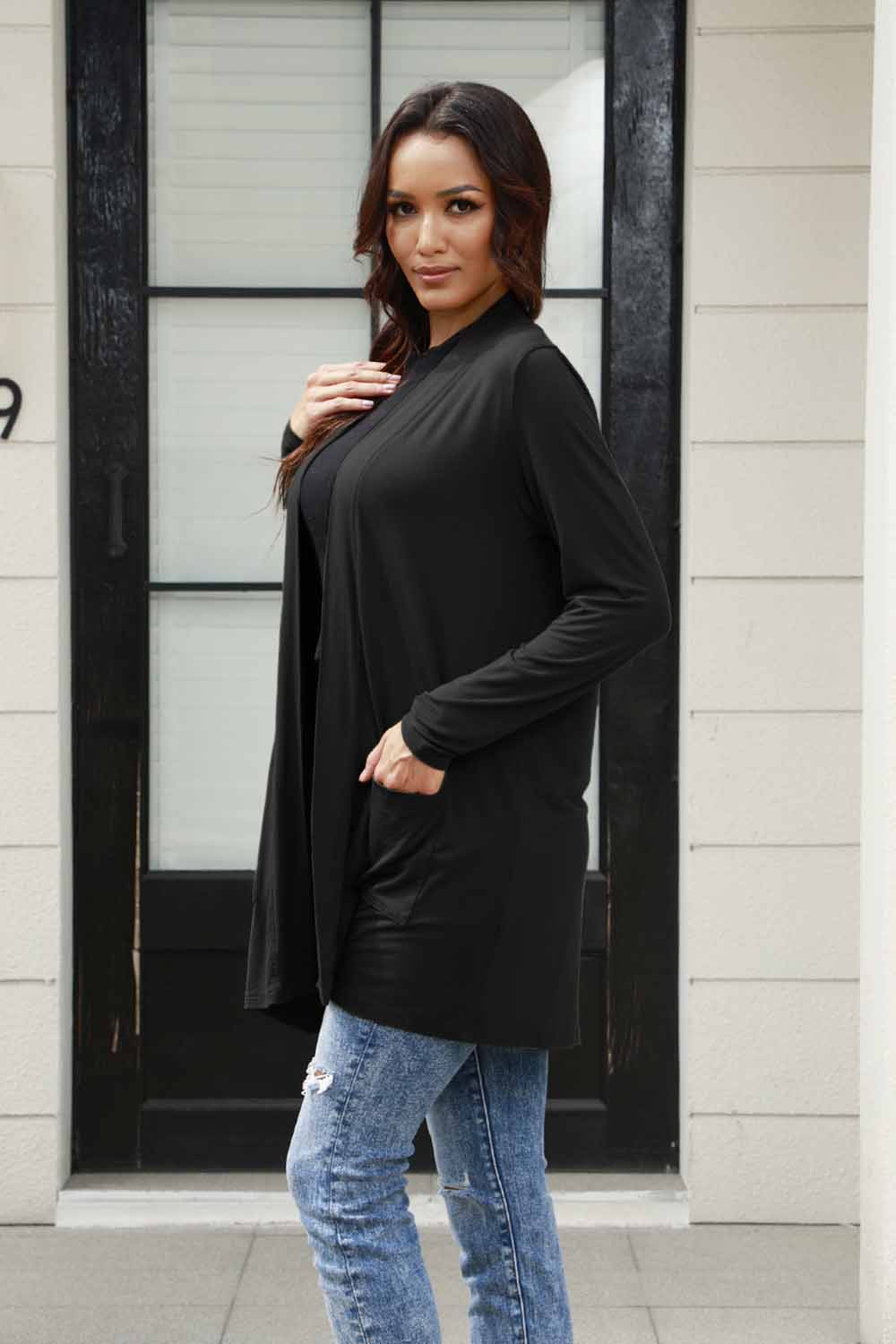 Basic Bae Full Size Open Front Long Sleeve Cardigan with Pockets More Colors! - In Style Chics Boutique LLC