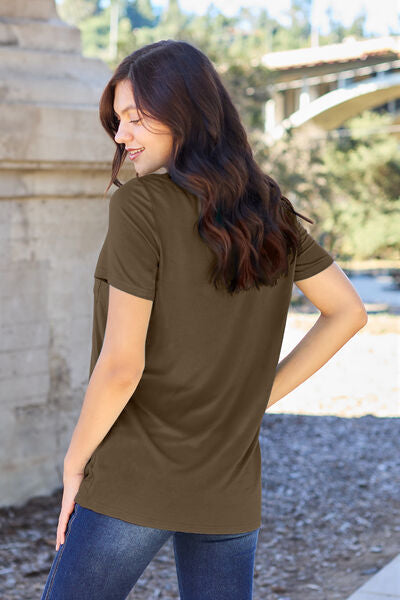 Basic Bae Full Size V-Neck Short Sleeve T-Shirt - More Colors! - In Style Chics Boutique LLC