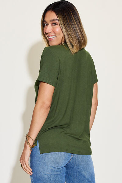Basic Bae Full Size V-Neck High-Low T-Shirt to - More Colors! - In Style Chics Boutique LLC