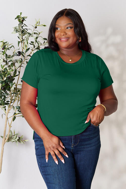 Round Neck Short Sleeve T-Shirt - More Colors! - Shein Alternative - In Style Chics Boutique Women's Juniors Plus Size Apparel Online Fast Shipping