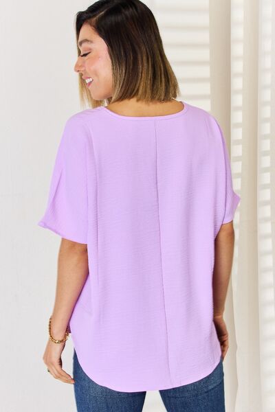 Zenana Texture Short Sleeve T-Shirt - In Style Chics Boutique LLC