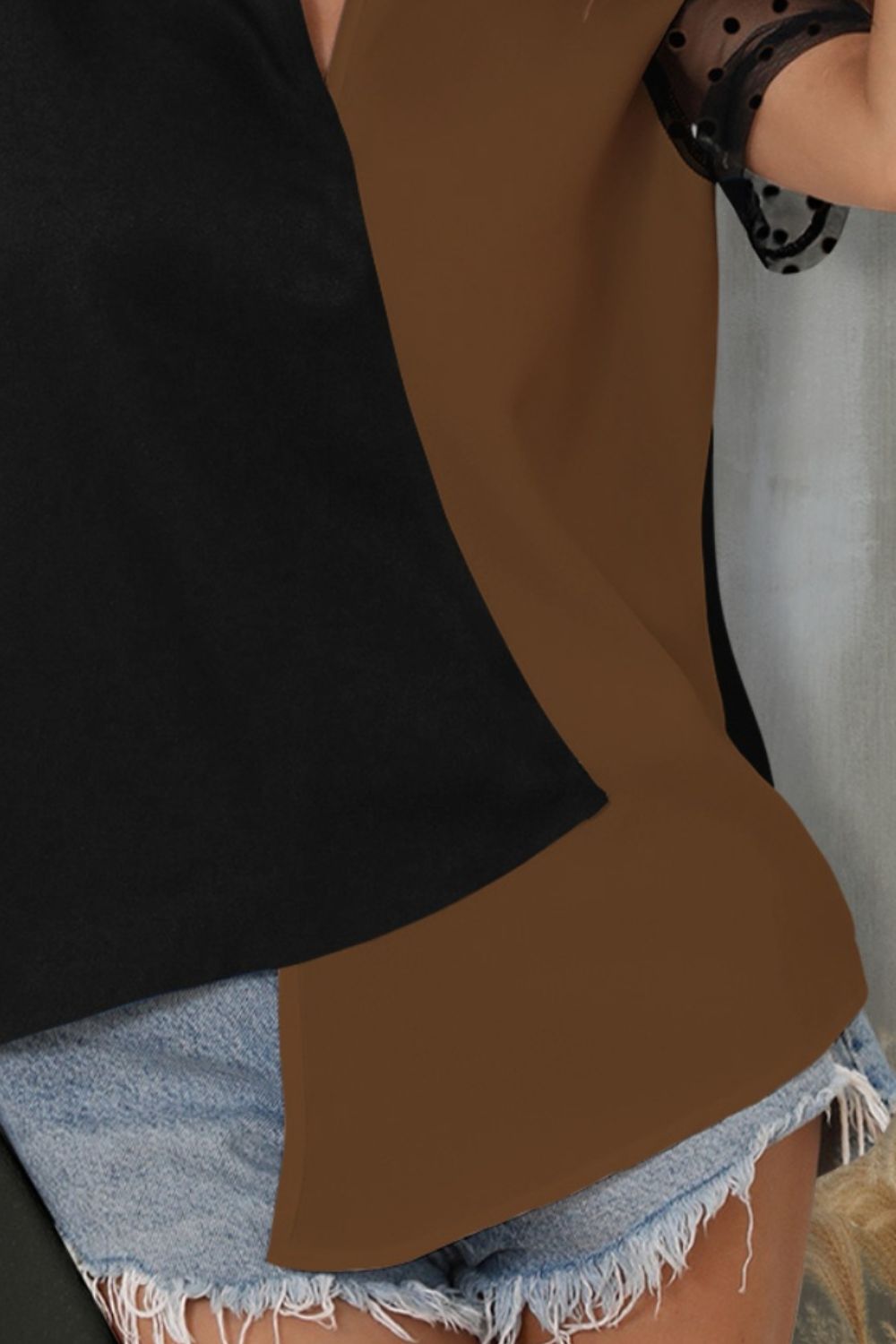 Color Block Notched Short Sleeve T-Shirt - More Colors! - In Style Chics Boutique LLC