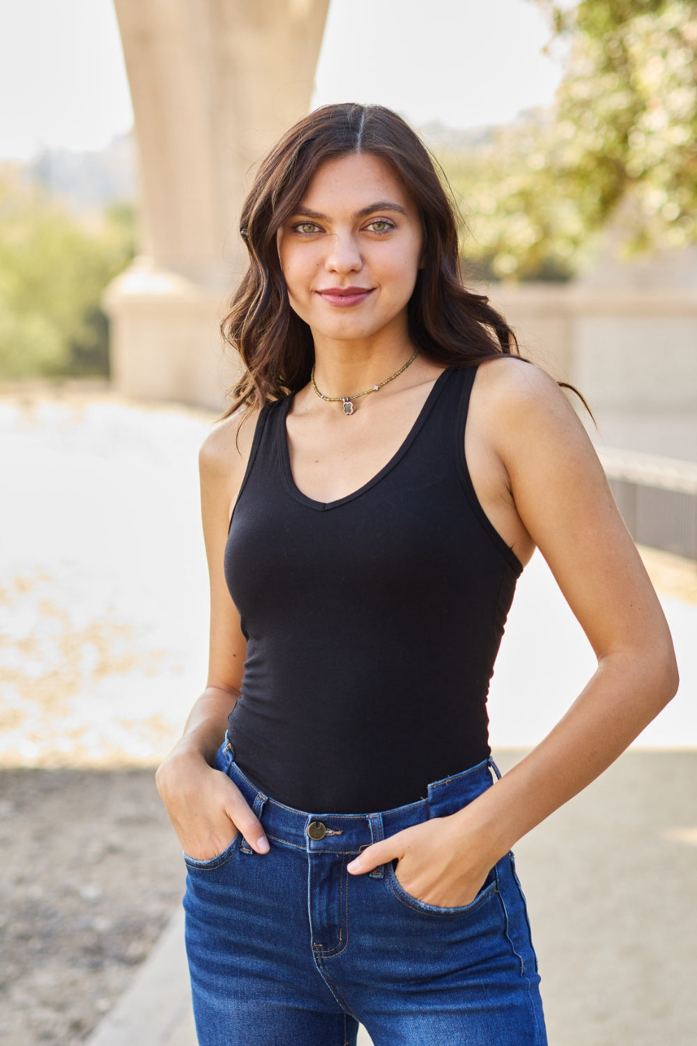 Zenana Racerback Tank Bodysuit - In Style Chics Boutique LLC