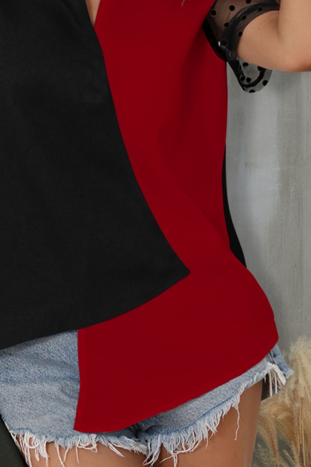 Color Block Notched Short Sleeve T-Shirt - More Colors! - In Style Chics Boutique LLC