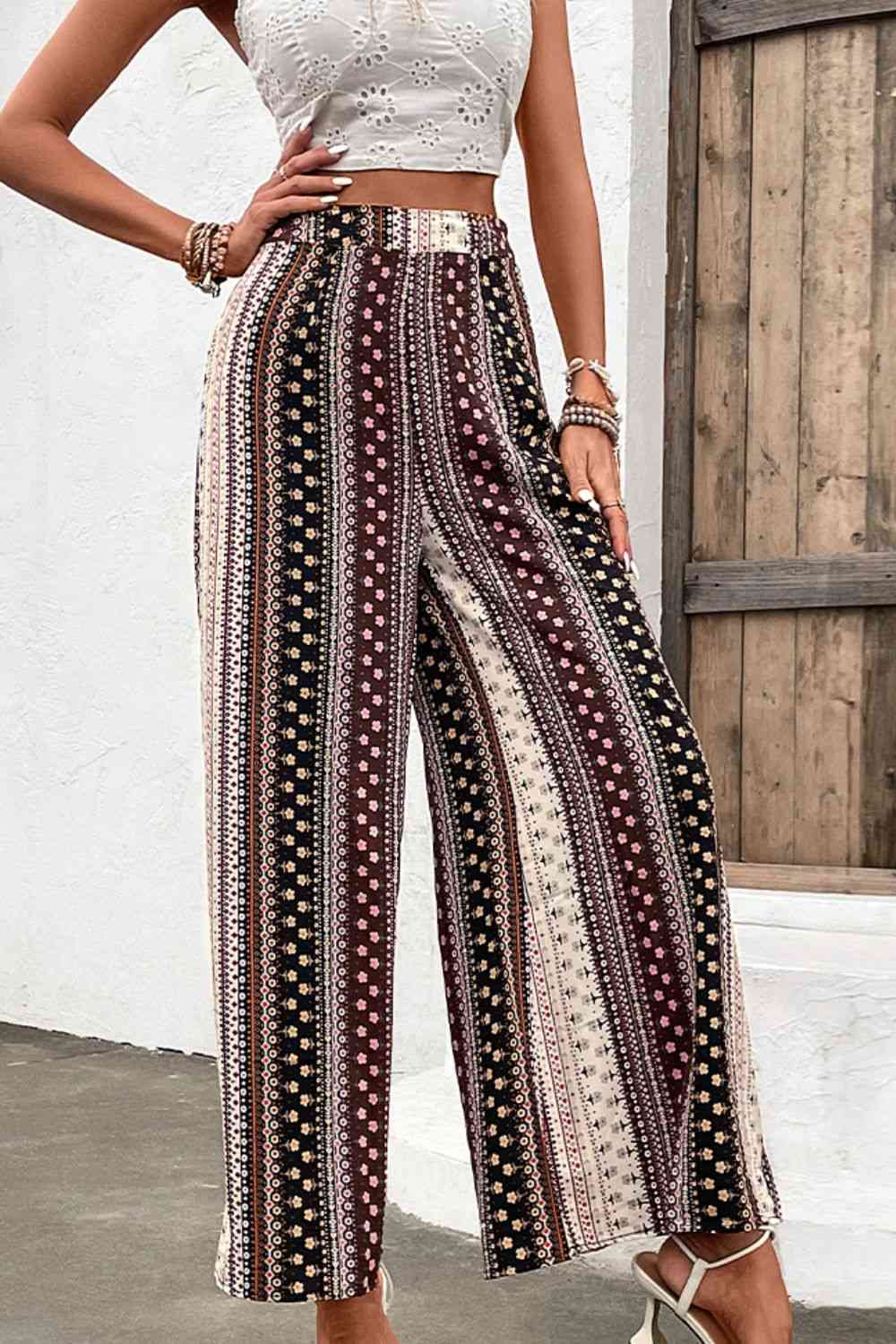 Floral High Waist Wide Leg Pants - In Style Chics Boutique LLC