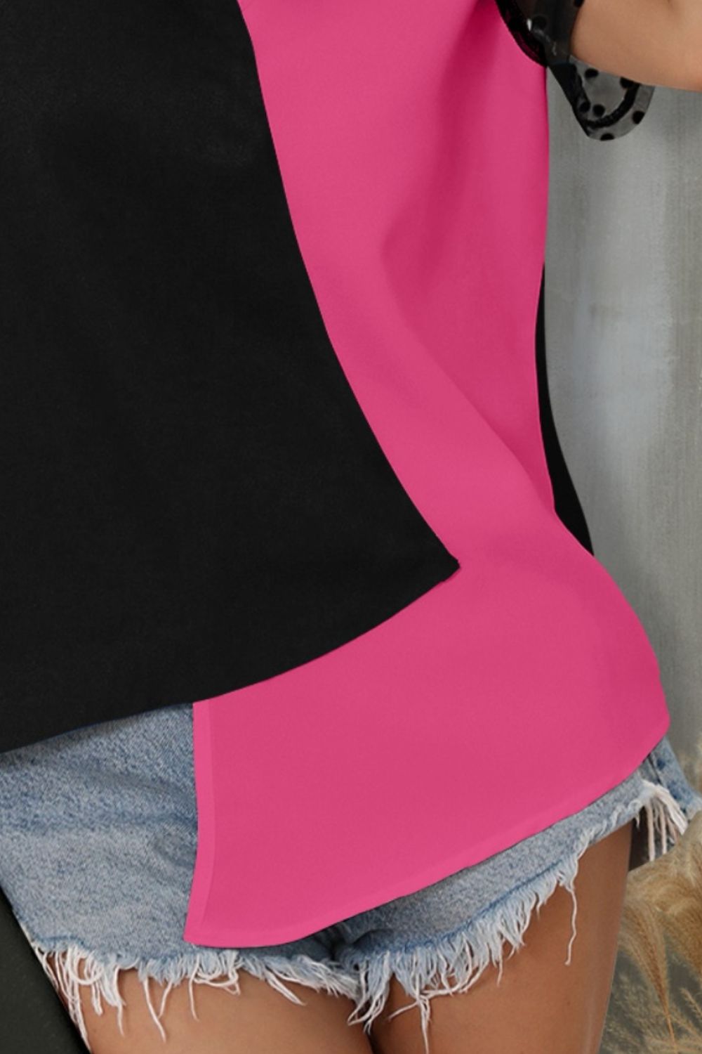 Color Block Notched Short Sleeve T-Shirt - More Colors! - In Style Chics Boutique LLC