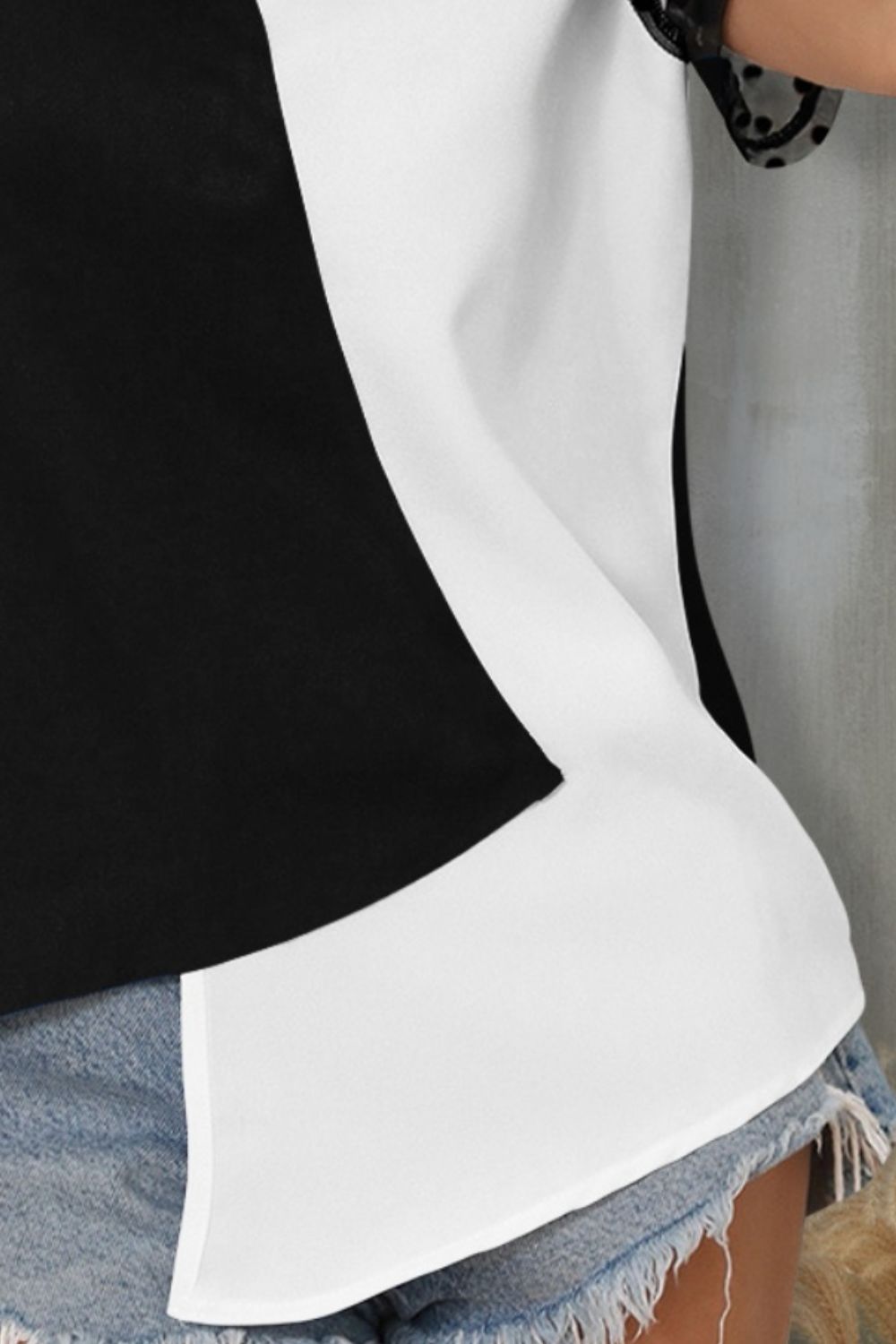 Color Block Notched Short Sleeve T-Shirt - More Colors! - In Style Chics Boutique LLC
