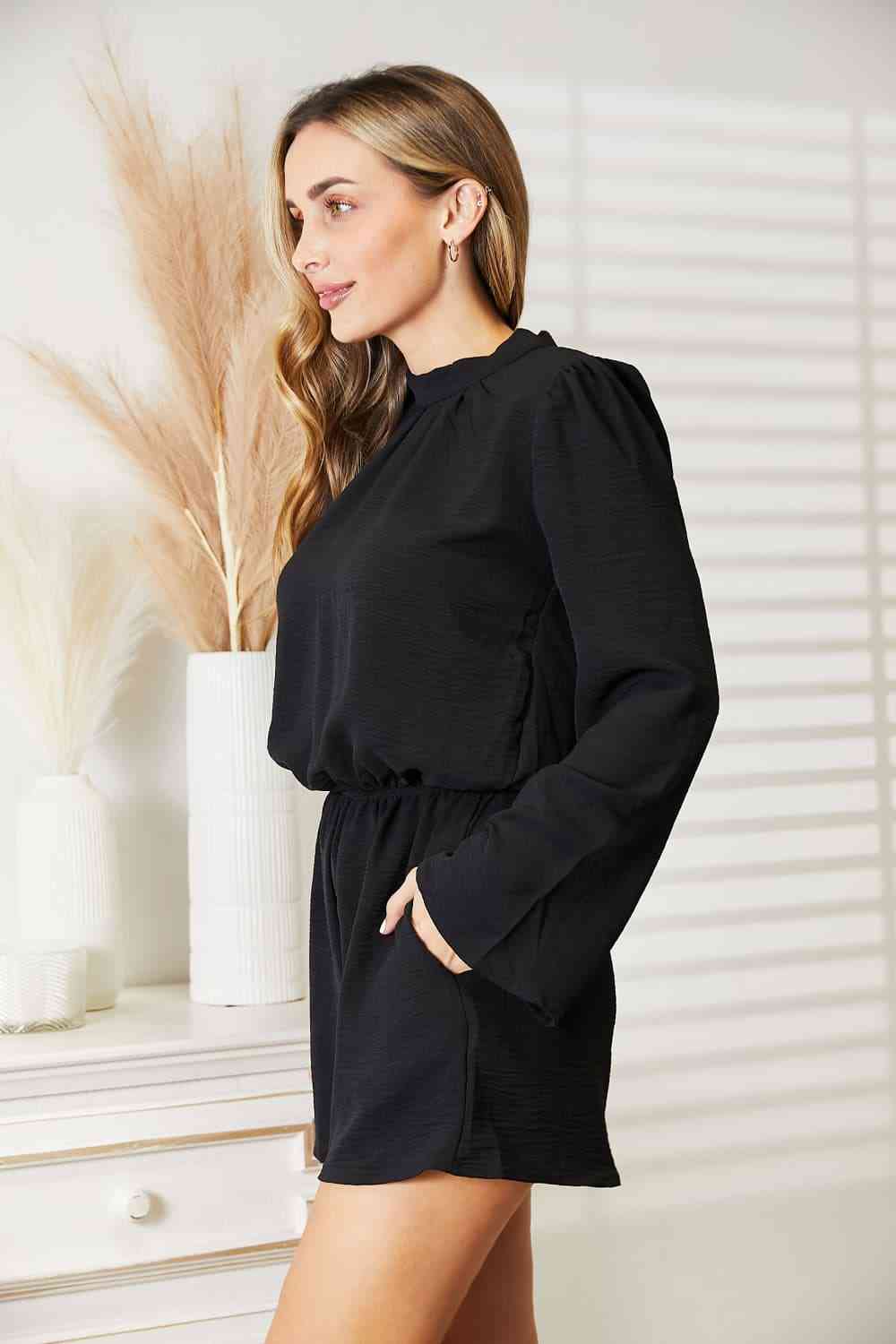 Culture Code Full Size Open Back Romper with Pockets - In Style Chics Boutique LLC