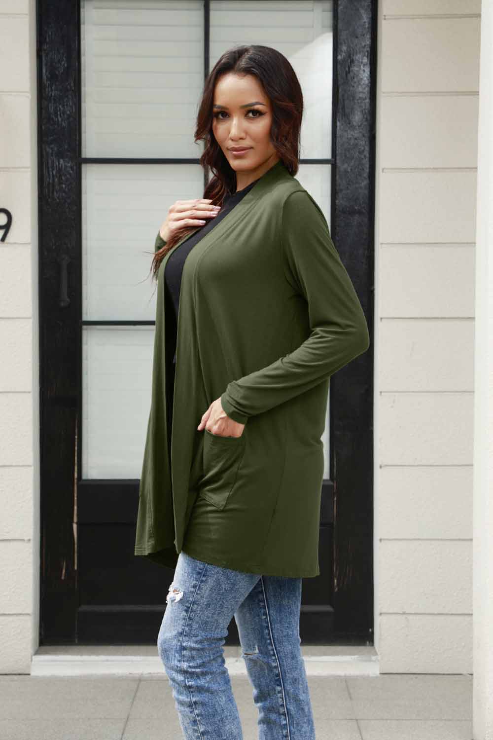 Basic Bae Full Size Open Front Long Sleeve Cardigan with Pockets More Colors! - In Style Chics Boutique LLC