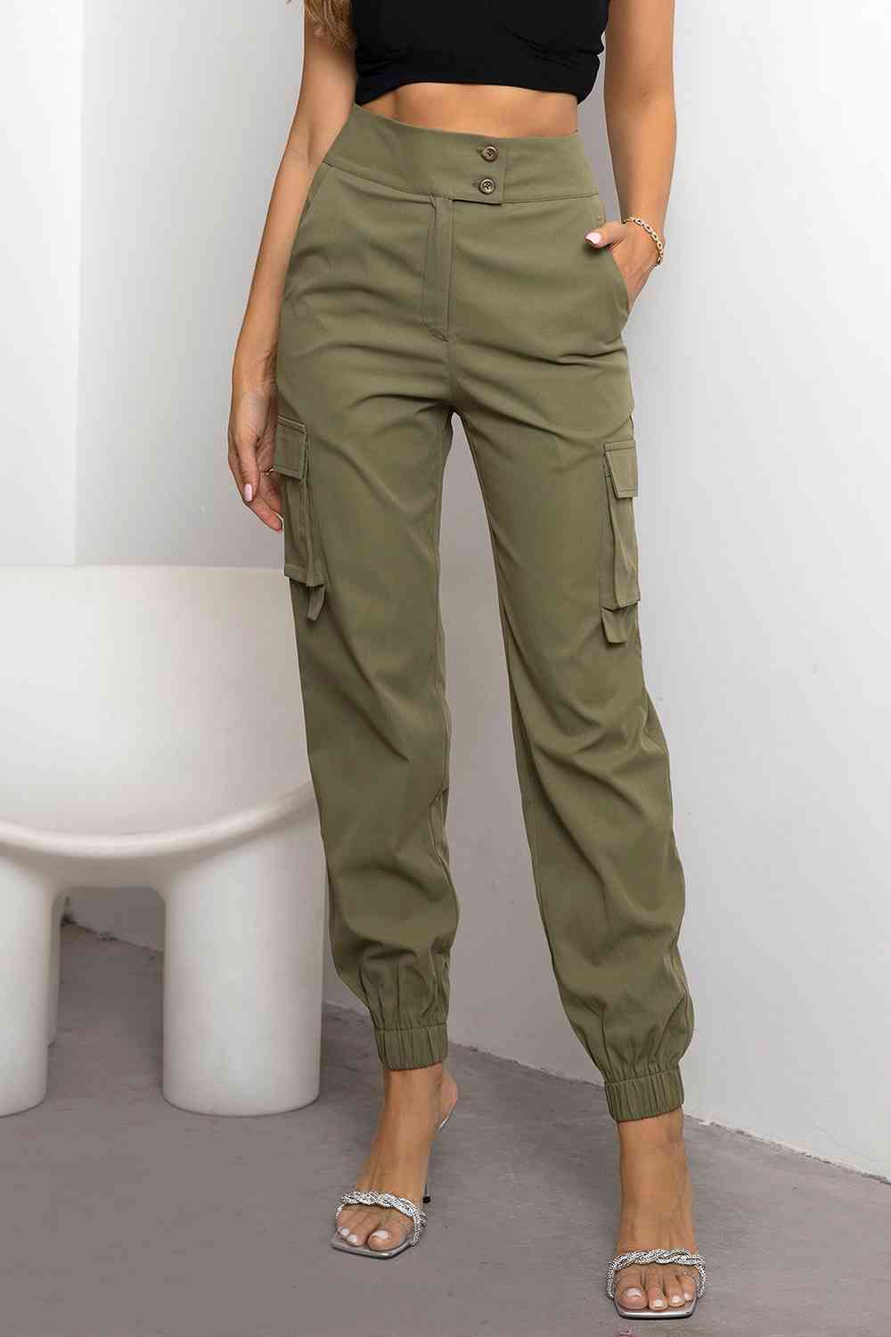 High Waist Cargo Pants - More Colors! - In Style Chics Boutique LLC