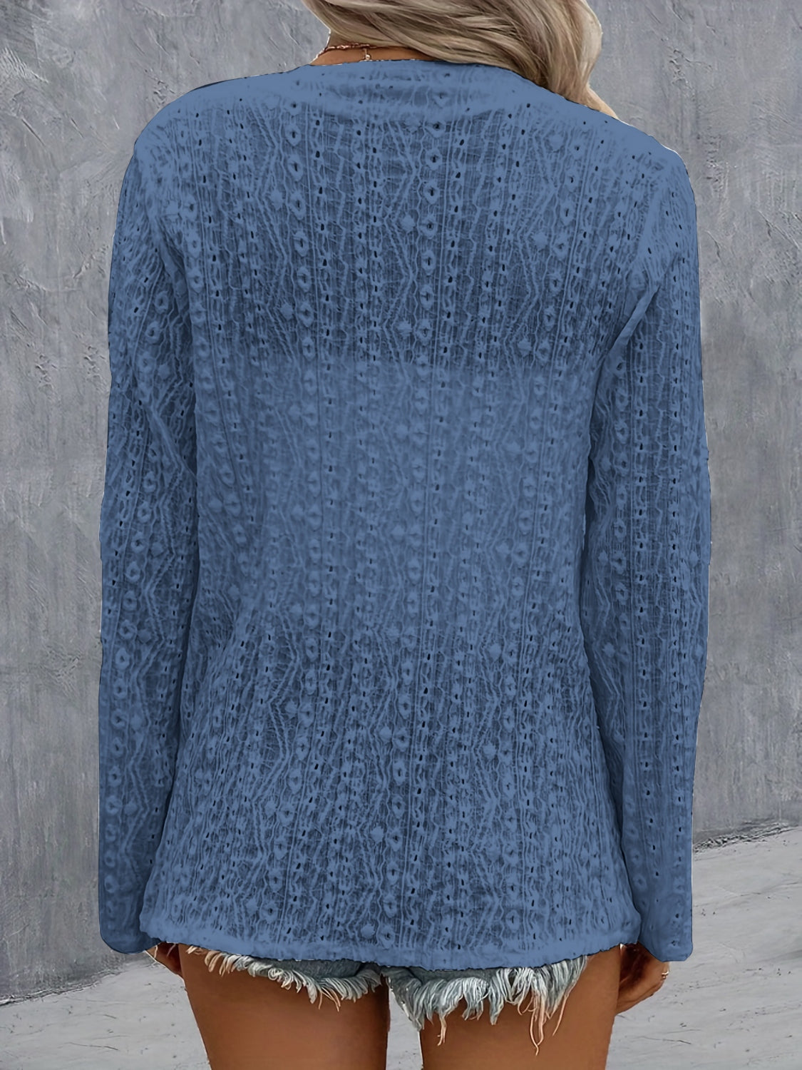 Eyelet Roll-Tab Sleeve Cardigan More Colors! - In Style Chics Boutique LLC