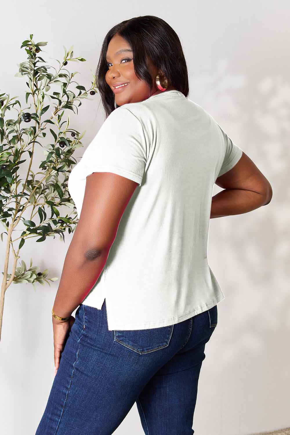 Women's Round Neck Short Sleeve T-Shirt - More Colors! Shein Alternative Ship from USA - In Style Chics Boutique Women's Juniors Plus Size Apparel Online