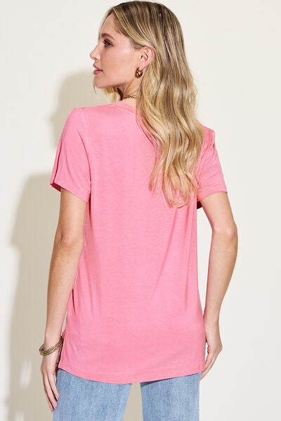 Basic Bae Full Size V-Neck High-Low T-Shirt to - More Colors! - In Style Chics Boutique LLC