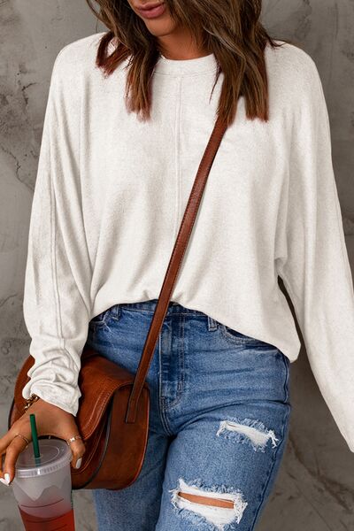 Double Take Full Size Round Neck Long Sleeve T-Shirt - More Colors! - In Style Chics Boutique LLC