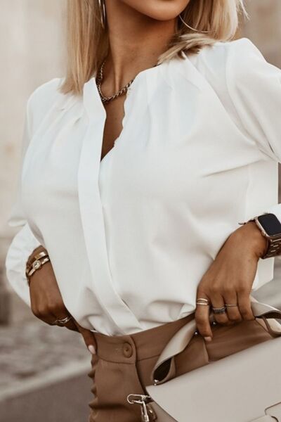 Button Up Round Neck Long Sleeve Shirt- More Colors! - In Style Chics Boutique LLC