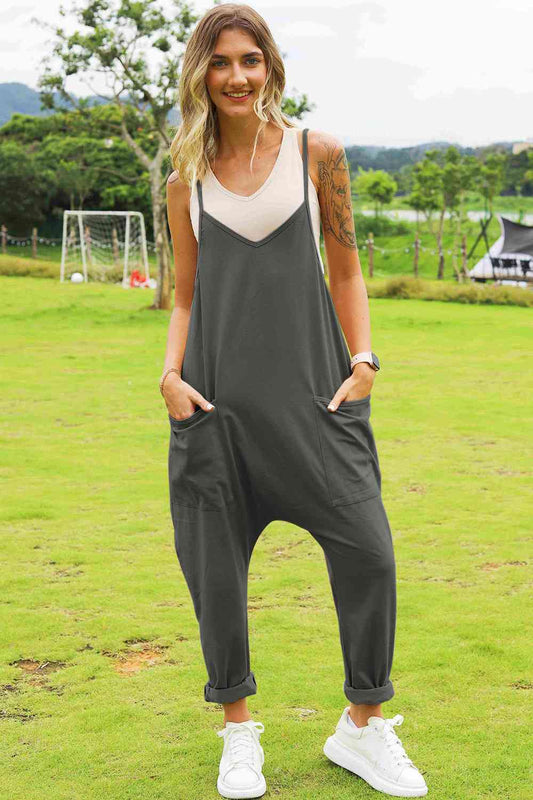 Double Take Full Size Sleeveless V-Neck Pocketed Jumpsuit - More Colors! - In Style Chics Boutique LLC