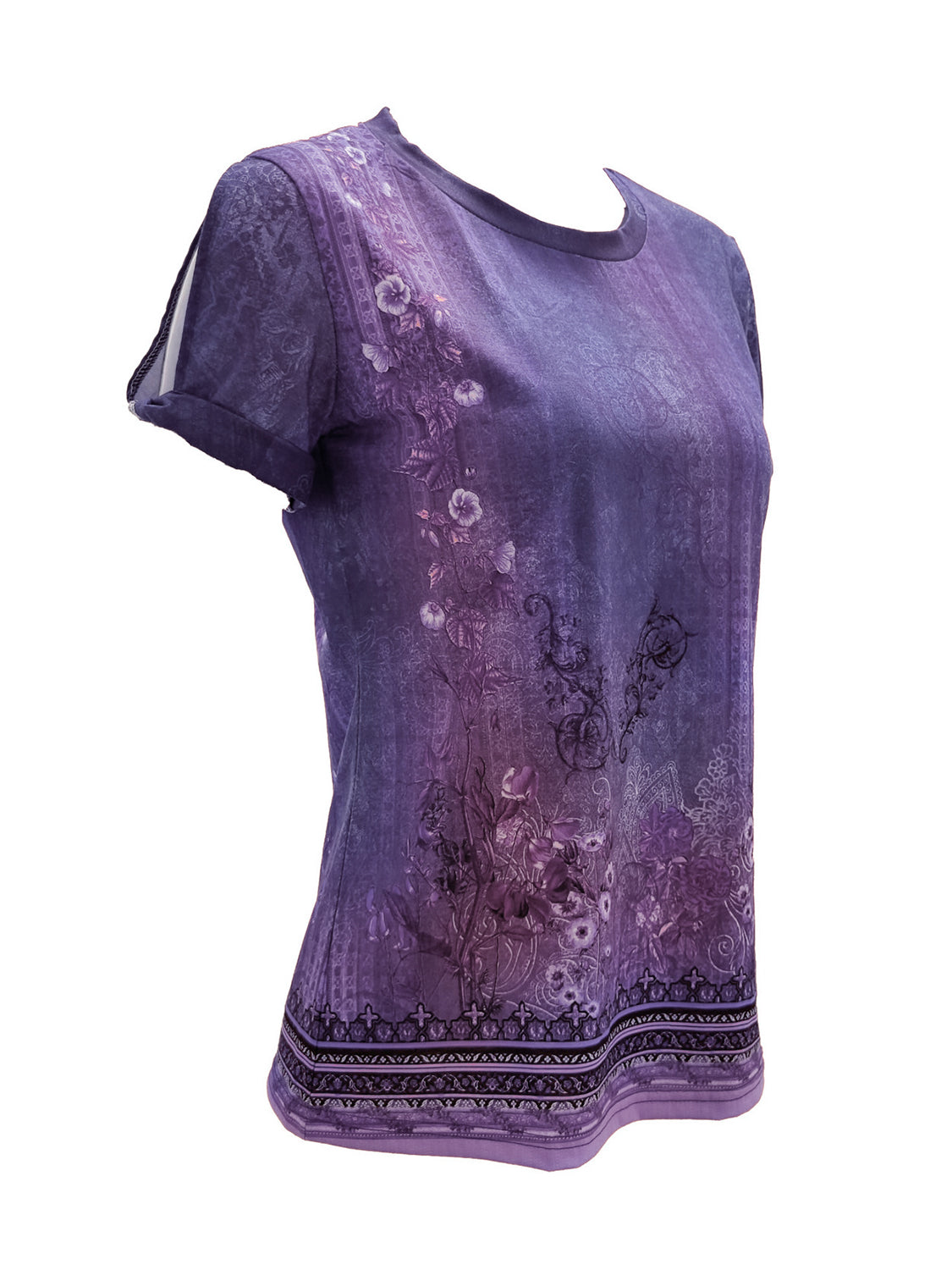 Cutout Printed Round Neck Short Sleeve Blouse - More Colors! - In Style Chics Boutique LLC