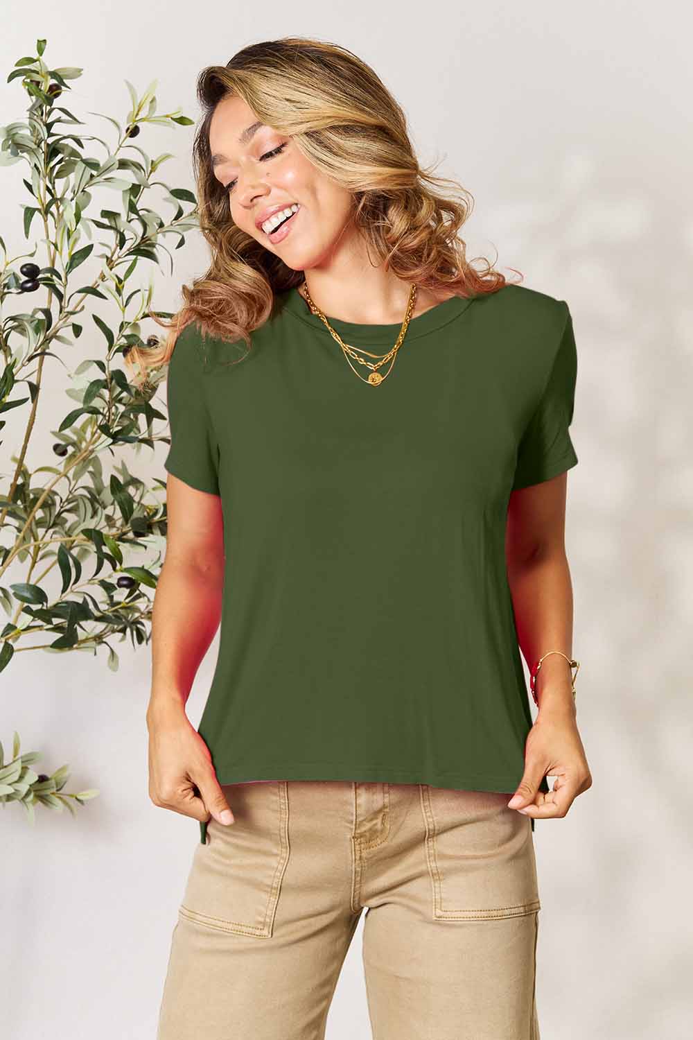Women's Round Neck Short Sleeve T-Shirt - More Colors! Shein Alternative Ship from USA - In Style Chics Boutique Women's Juniors Plus Size Apparel Online